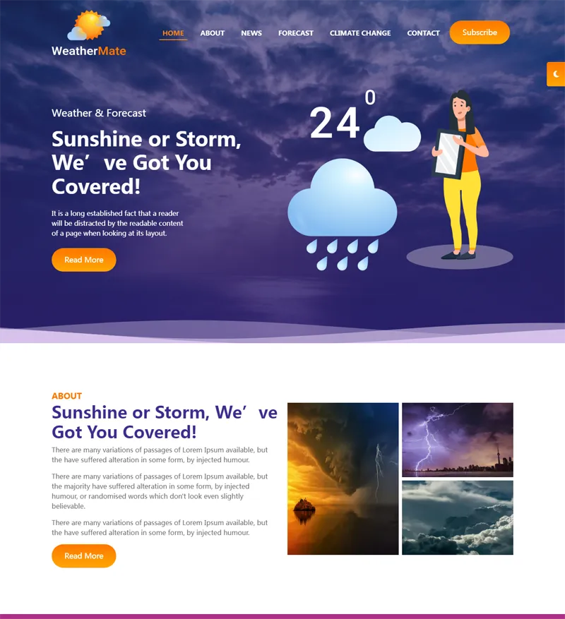 HTML响应式天气预报网站源码-腾渊科技论坛