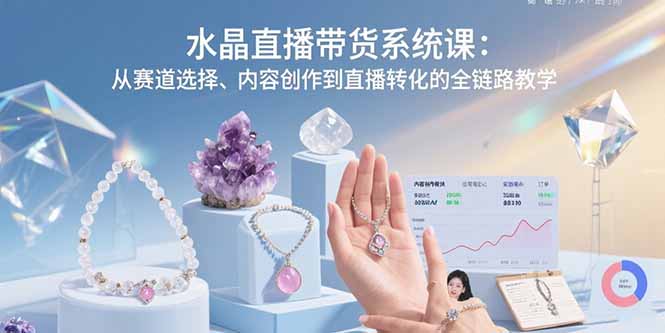 水晶直播带货系统课：从赛道选择、内容创作到直播转化的全链路教学-腾渊科技论坛