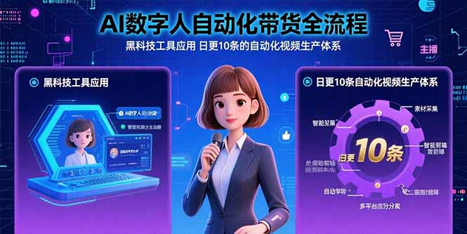 AI数字人自动化带货全流程:黑科技工具应用 日更10条的自动化视频生产体系-腾渊科技论坛