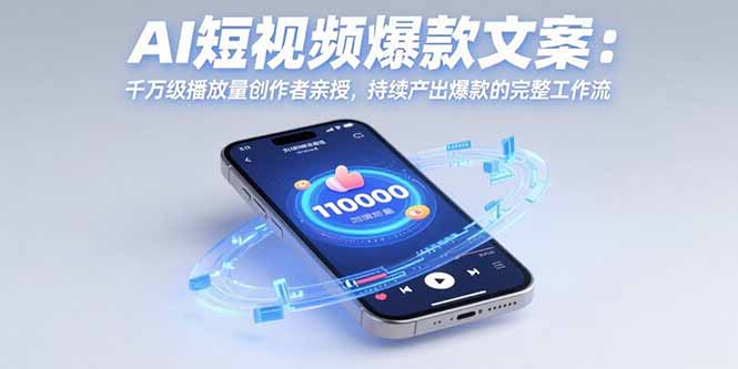 AI短视频爆款文案:千万级播放量创作者亲授,持续产出爆款的完整工作流-腾渊科技论坛