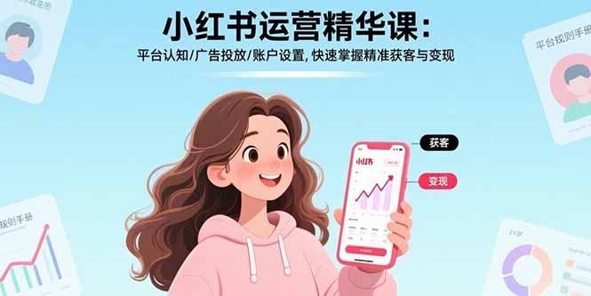 小红书运营精华课:平台认知/广告投放/账户设置,快速掌握精准获客与变现-腾渊科技论坛