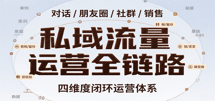 私域流量运营全链路，开场对话设计、朋友圈运营、社群管理、一对一销售SOP-腾渊科技论坛