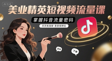 美业精英短视频流量课，掌握抖音流量密码，天天有询单，条条有转化-腾渊科技论坛