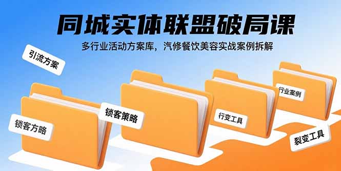 同城实体联盟破局课，多行业活动方案库，汽修餐饮美容实战案例拆解-腾渊科技论坛