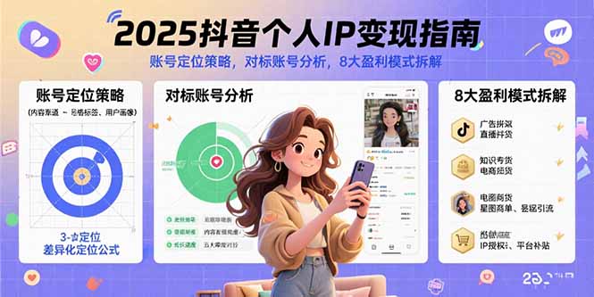 2025抖音个人IP变现指南,账号定位策略,对标账号分析,8大盈利模式拆解-腾渊科技论坛