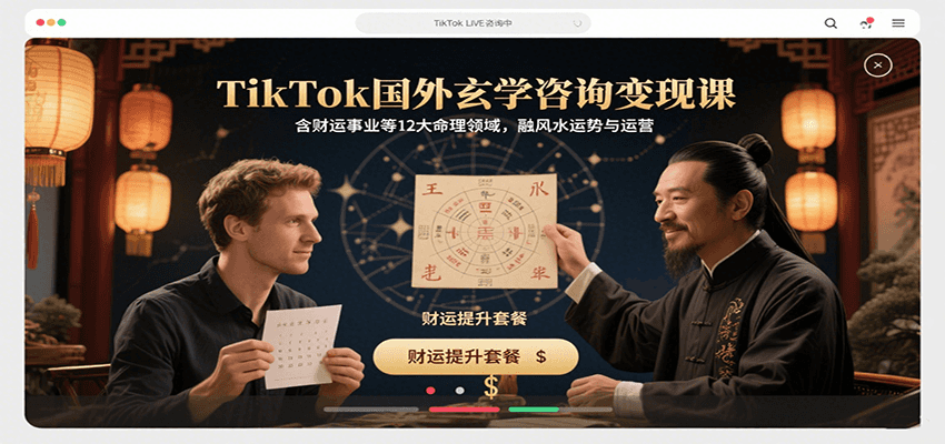 TikTok国外玄学咨询变现课，含财运事业等12大命理领域，融风水运势与运营-腾渊科技论坛