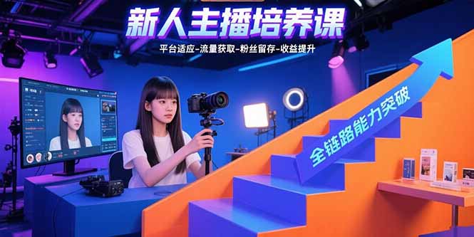 新人主播培养课:平台适应-流量获取-粉丝留存-收益提升 全链路能力突破-腾渊科技论坛