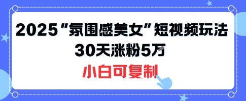 不露脸也能火！2025“氛围感美女”短视频玩法，30天涨粉5W小白可复制-腾渊科技论坛