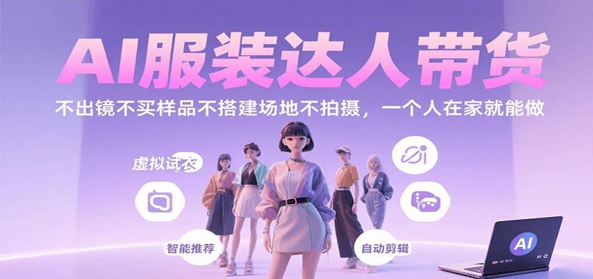 AI服装达人带货，不出镜不买样品不搭建场地不拍摄，一个人在家就能做-腾渊科技论坛