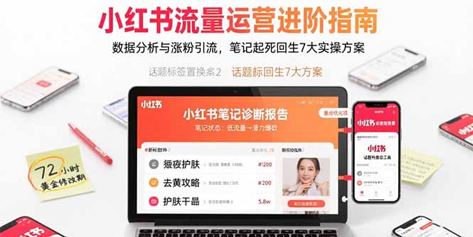 小红书流量运营进阶指南，数据分析与涨粉引流，笔记起死回生7大实操方案-腾渊科技论坛