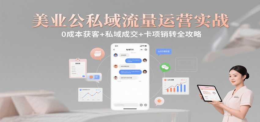 美业公私域流量运营实战：0成本获客+私域成交+卡项销转全攻略-腾渊科技论坛