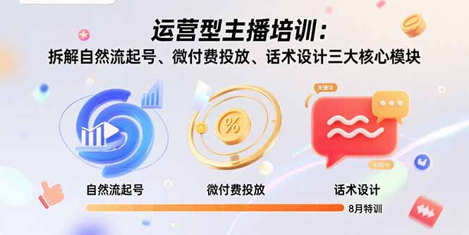 运营型主播培训:拆解自然流起号、微付费投放、话术设计三大核心模块-8月-腾渊科技论坛