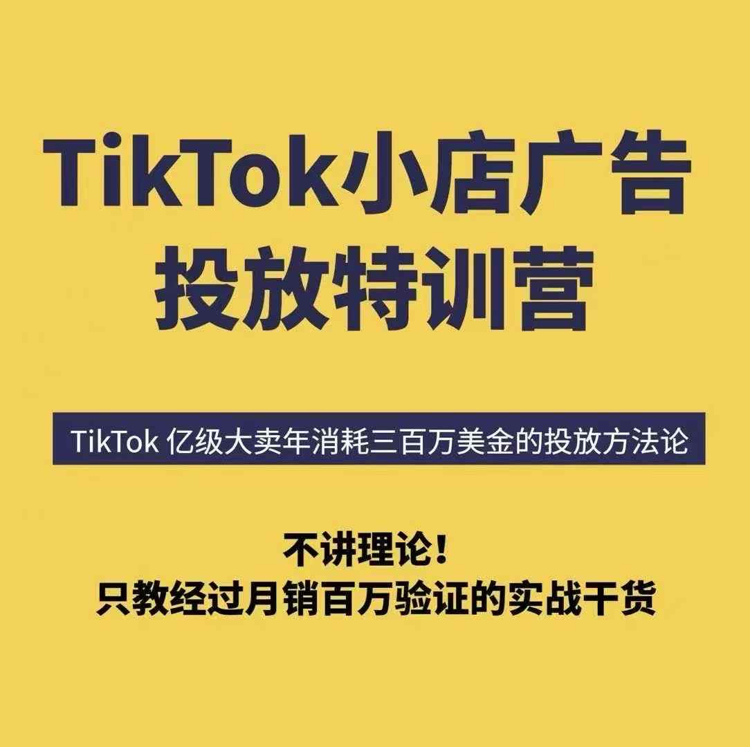 TikTok小店广告投放特训营,6天破局计划专治各种“投不动”,教你经过月销百万验证的实战干货-腾渊科技论坛