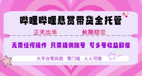 2025年B站风口带货项目 仅需提供账号 全程托管 轻松月入1w+-腾渊科技论坛