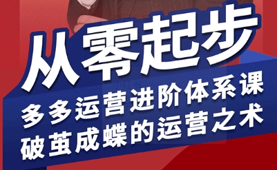 拼多多运营进阶系统课，从零起步，多多运营进阶体系课，破茧成蝶的运营之术-腾渊科技论坛