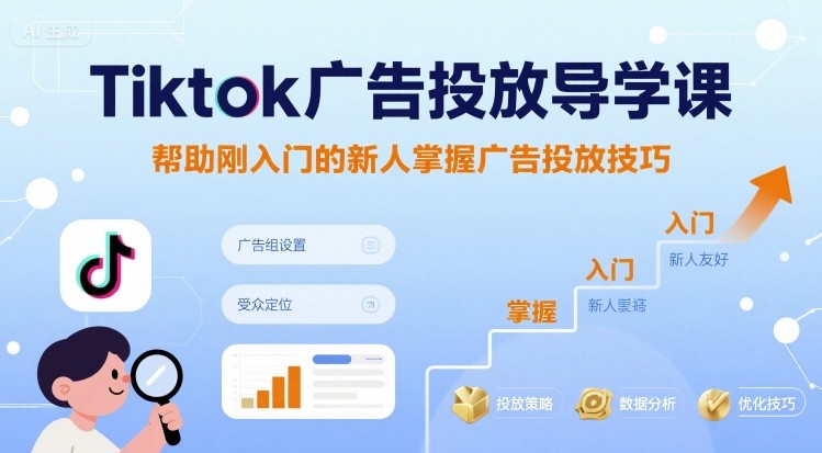 Tiktok广告投放导学课,帮助刚入门的新人掌握广告投放技巧-腾渊科技论坛