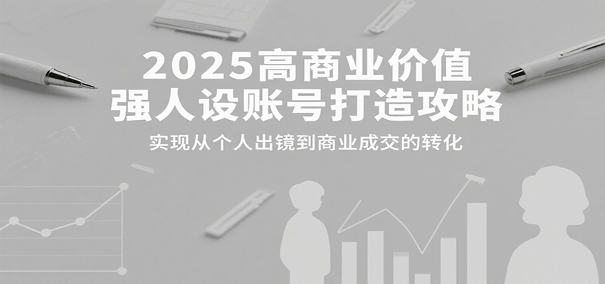 2025高商业价值强人设账号打造攻略,实现从个人出镜到商业成交的转化-腾渊科技论坛