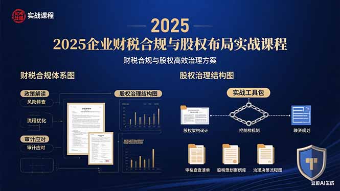 2025企业财税合规与股权布局的实战课程：财税合规与股权高效治理方案-腾渊科技论坛