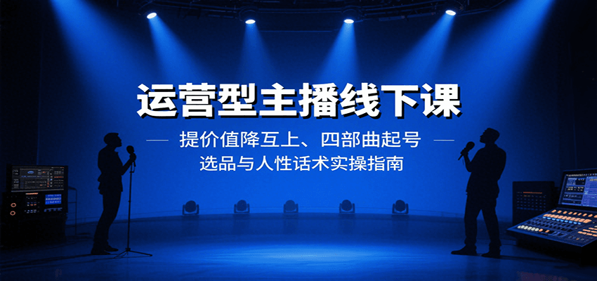 运营型主播线下课：提价值降互上、四部曲起号、选品与人性话术实操指南-腾渊科技论坛