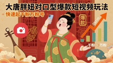 大唐胖妞对口型爆款短视频玩法，快速起千粉万粉号-腾渊科技论坛