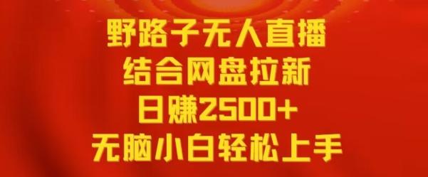 野路子无人直播结合网盘拉新，日赚2500+，小白无脑轻松上手【揭秘】-腾渊科技论坛