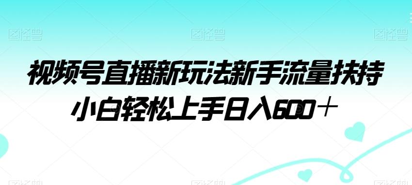 视频号直播新玩法新手流量扶持小白轻松上手日入600＋【揭秘】-腾渊科技论坛