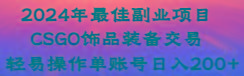 2024年最佳副业项目 CSGO饰品装备交易 轻易操作单账号日入200+-腾渊科技论坛