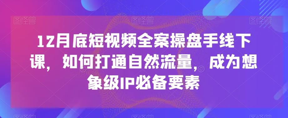 12月底短视频全案操盘手线下课,如何打通自然流量,成为想象级IP必备要素-腾渊科技论坛