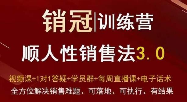 爆款!销冠训练营3.0之顺人性销售法,全方位解决销售难题、可落地、可执行、有结果-腾渊科技论坛