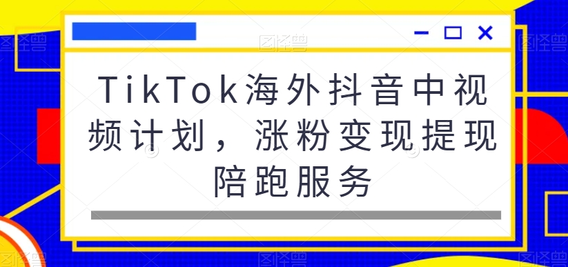 TikTok海外抖音中视频计划，涨粉变现提现陪跑服务-腾渊科技论坛