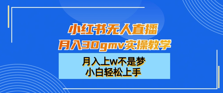 小红书无人直播月入30gmv实操教学，月入上w不是梦，小白轻松上手【揭秘】-腾渊科技论坛