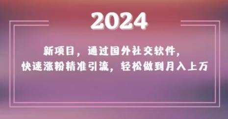 2024新项目，通过国外社交软件，快速涨粉精准引流，轻松做到月入上万【揭秘】-腾渊科技论坛