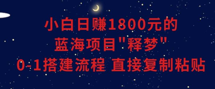 小白能日赚1800元的蓝海项目”释梦”0-1搭建流程可直接复制粘贴长期做【揭秘】-腾渊科技论坛