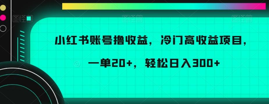 小红书账号撸收益,冷门高收益项目,一单20+,轻松日入300+【揭秘】-腾渊科技论坛