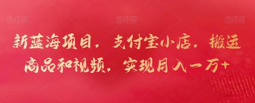 新蓝海项目，支付宝小店，搬运商品和视频，实现月入一万+【揭秘】-腾渊科技论坛