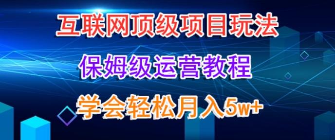 互联网顶级项目玩法,保姆级运营教程,学完轻松月入5万-腾渊科技论坛
