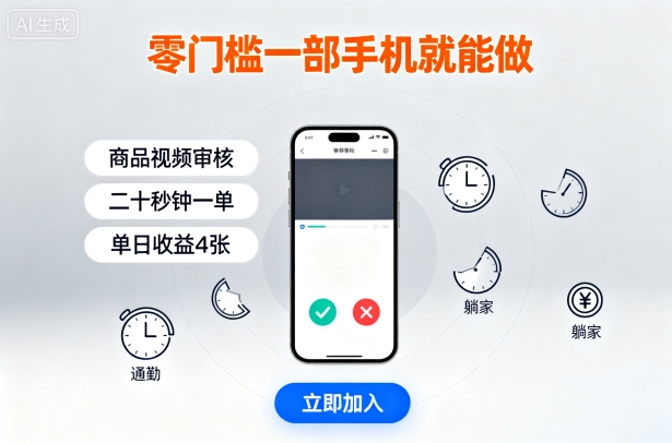 零门槛一部手机就能做，商品视频审核，通勤躺家碎片时间都能做，二十秒钟一单，单日收益4张【揭秘】-腾渊科技论坛