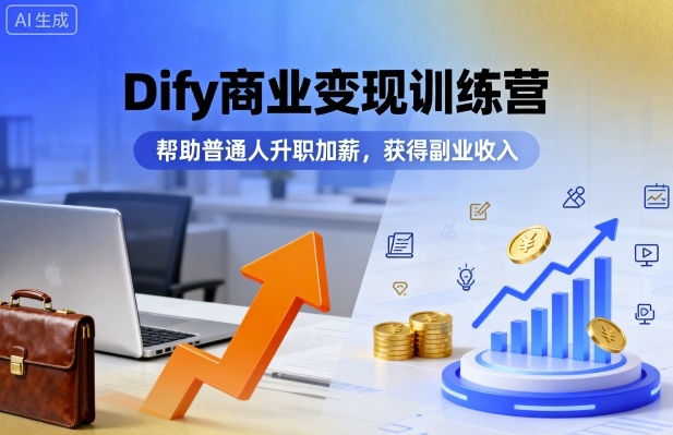 Dify商业变现训练营，帮助普通人升职加薪，获得副业收入-腾渊科技论坛