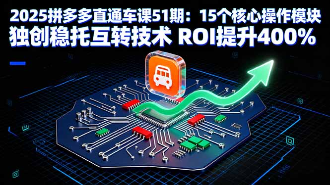 2025拼多多直通车课51期：15个核心操作模块 独创稳托互转技术 ROI提升400%-腾渊科技论坛