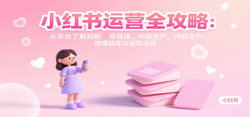 小红书运营全攻略：从平台了解到账号搭建、内容生产，做爆款库与矩阵运营-腾渊科技论坛