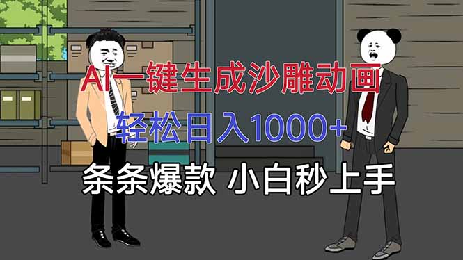 AI一键生成沙雕动画，轻松日入1000+，条条爆款，小白秒上手-腾渊科技论坛