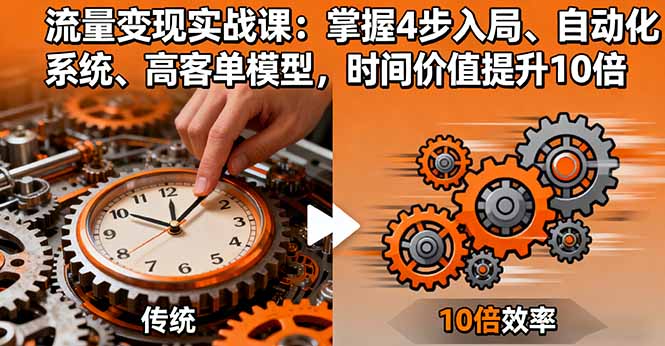 流量变现实战课:掌握4步入局、自动化系统、高客单模型,时间价值提升10倍-腾渊科技论坛