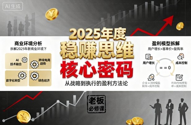 2025年度稳賺思维老板创业营，拆解2025年新商业环境下，企业实现持续盈利的核心密码-腾渊科技论坛