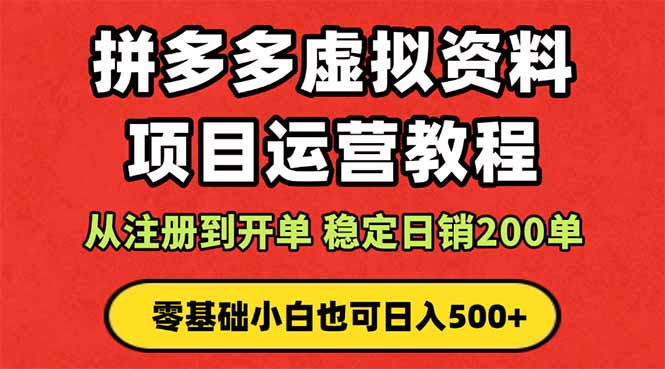 拼多多开店运营课程: 蓝海变现玩法,轻松实现睡后收入 零基础小白也可...-腾渊科技论坛