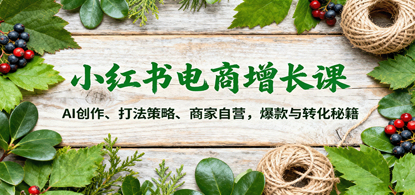 小红书电商增长课:AI创作、打法策略、商家自营,爆款与转化秘籍-腾渊科技论坛