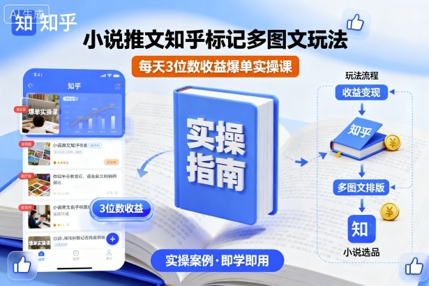 小说推文知乎标记多图文玩法,每天3位数收益爆单实操课-腾渊科技论坛