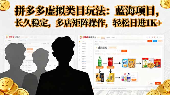 拼多多虚拟类目玩法，蓝海项目，长久稳定，多店矩阵操作，轻松日进1K+-腾渊科技论坛