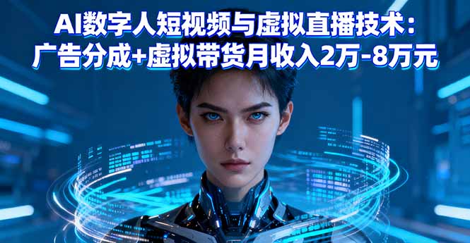 AI数字人短视频与虚拟直播技术：广告分成+虚拟带货月收入2万-8万元-腾渊科技论坛