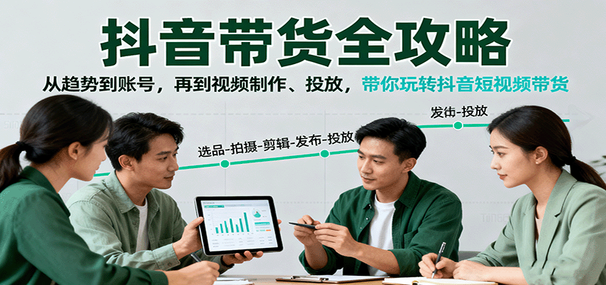 抖音带货全攻略:从趋势到账号,再到视频制作、投放,带你玩转抖音短视频带货-腾渊科技论坛