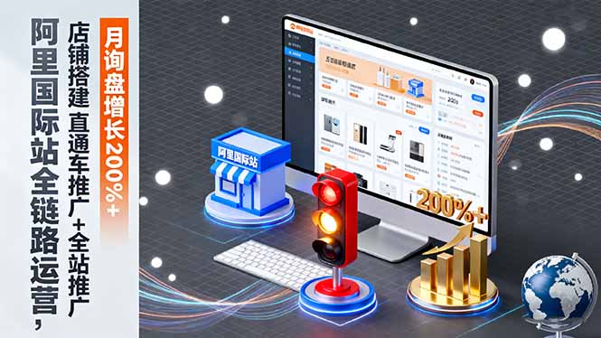 阿里国际站全链路运营，店铺搭建+直通车推广+全站推广，月询盘增长200%+-腾渊科技论坛